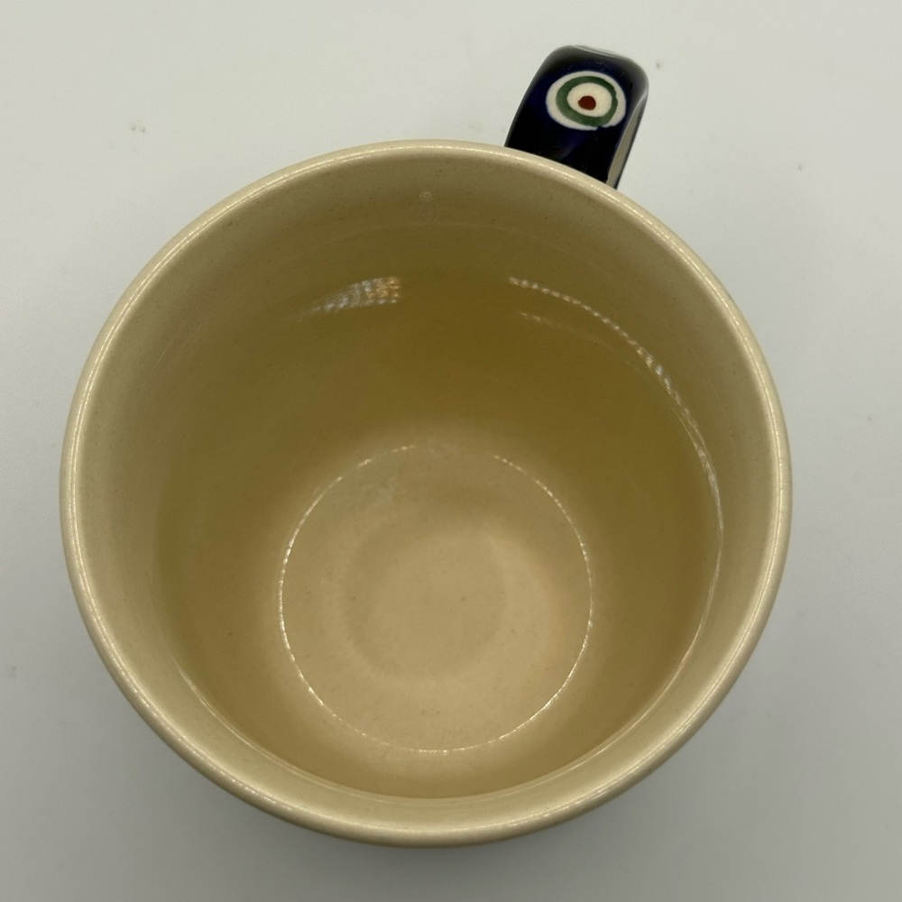 Bunzlau keramik Boleslawiec Polish Pottery peacock pattern ceramic mug - Picture 6 of 7